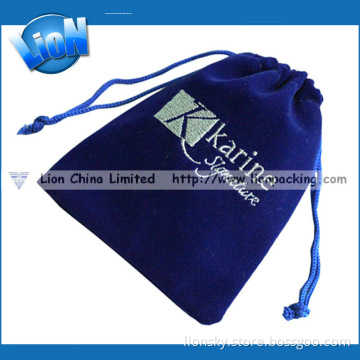 White Embroider Velvet Coin Pouch for Packing (E-020)